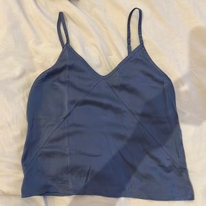 Everlane The Clean Silk Charmeuse Cami in blue size 00